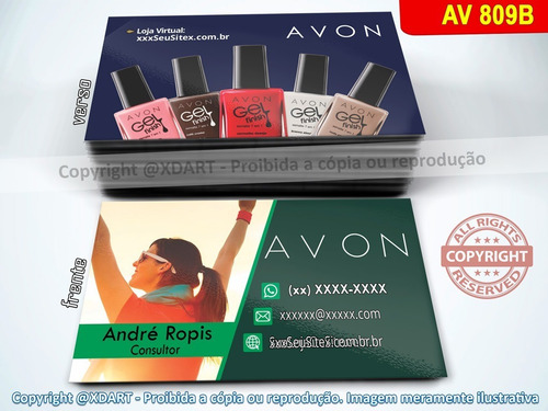 Imagem 2 de 5 de 1.000 Cartão Visita Avon Uv Frontal Total Av809b