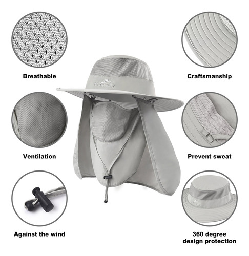 Gorra De Pesca Con Protección Solar Upf 50 Y Tela De Cuello
