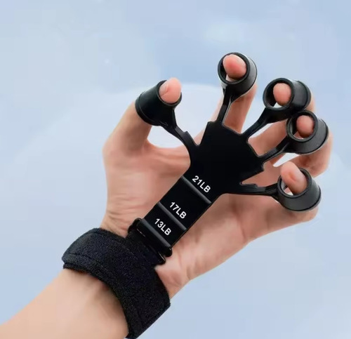 Ejercitador De Manos Rehabilitador De Dedos Agarre 9.5k Negro