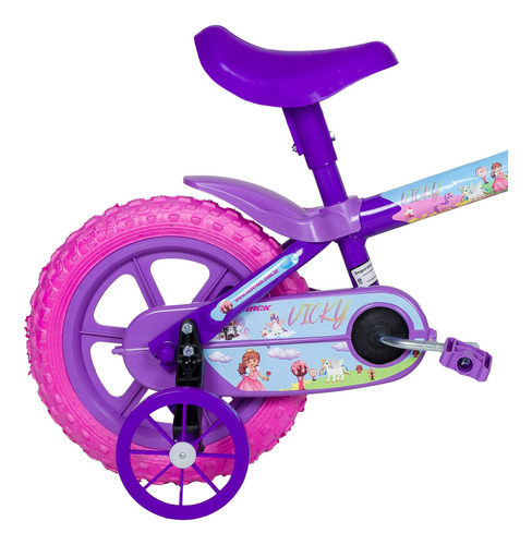 Bicicleta Infantil Menina Roda Treinamento Aro 12 Vicky Rl
