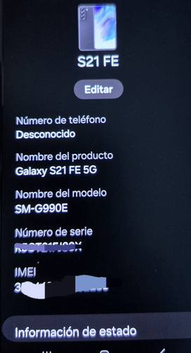 Samsung Galaxy S21 Fe 5g 128gb. Como Nuevo Gris Oscuro (Usado)
