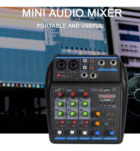 Mesa De Sonido 1 Bt Mezclador Audio 4 Canales Usb 48v