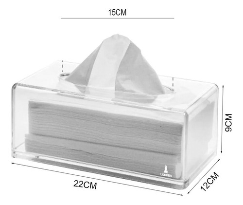 Caja de pañuelos o láminas acrílicas de cristal