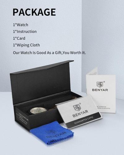 Watch By Benyar Chronograph Quartz Para Hombre, Resistente A