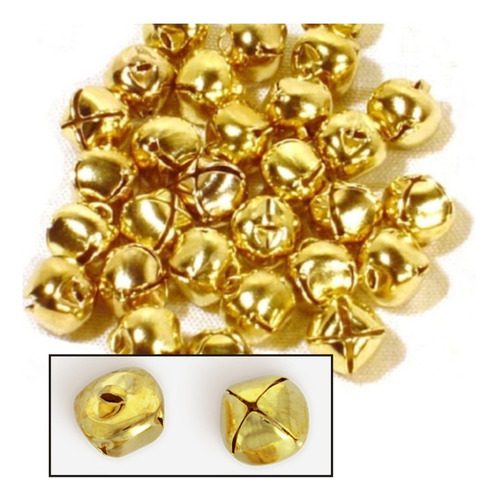 Cascabeles Dorados Nº10 X50u 8mm Chicos Navidad Bijouterie Color Dorado Diámetro 8 mm