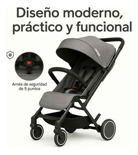 Cochecito De Bebe Ultra Liviano Cartan Plegable Con Huevito