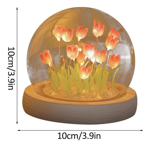 Luz Ambiental Romántica De Tulipán,lámpara Led Hecha A Mano