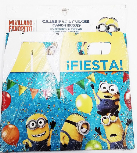 6pz Caja Dulcera Cajita Fiesta Minions Cd16 0min0