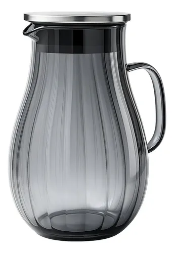 Jarra Vidro Borossilicato Fact Importados 1,8L  Com Tampa Inox Fumê