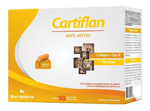 Cartiflan Anti Artri Cúrcuma + Colágeno Tipo 2 30 Cápsulas