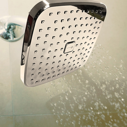Regadera Cuadrada Para Baño Antisarro Cromada Push Ducha
