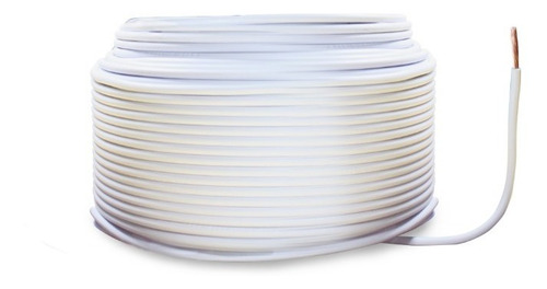 Imagen 2 de 2 de Cable Eléctrico Unipolar Calibre 8 Blanco Cca De 50 Metros