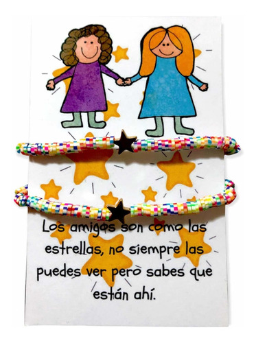 Par De Pulseras, Dúo De Pulseras Mejores Amigas Estrellas 