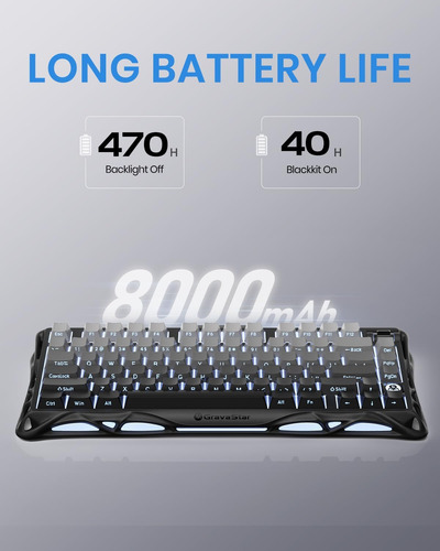 Gravastar Mercury K1 75% Teclado De Juego Mecánico Inalámbri