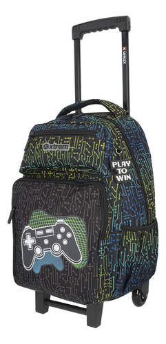 Pack Mochila Con Ruedas Xtrem Run 5xt Gamer Negro