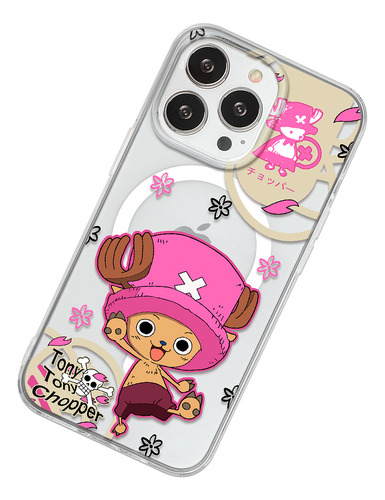 Funda Para iPhone Magsafe One Piece Chopper Flores Antigolpe