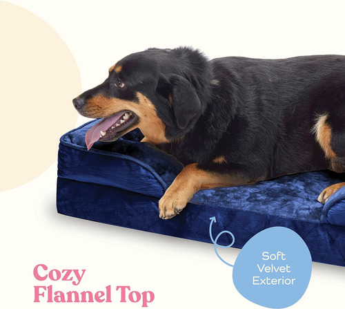 Cama Ortopédica Pitpet Para Perros, Tamaño L , Color Azul