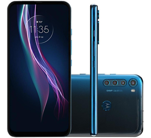 Celular Motorola Moto One Fusion Plus Azul 128gb Tela 6.5