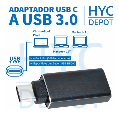 Imagen 7 de 10 de Adaptador Usb C A Usb 3.0 Compatible Nuevas Macbook
