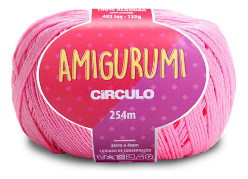Linha Fio Amigurumi Círculo 254m 100% Algodão - Trico Croche Cor CHICLETE 3131