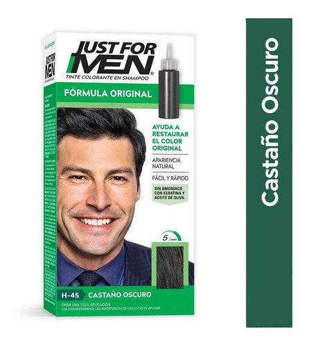 Tinte Para Caballero Just For Men Fórmula Original Castaño Oscuro 66ml