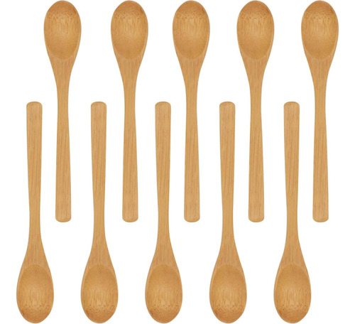 Cuchara De Bambú Reutilizable Para Comedor, 10 Piezas