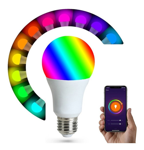 Lámpara Led Wifi 9w Cambia Colores Tuyasmart Pack X 2