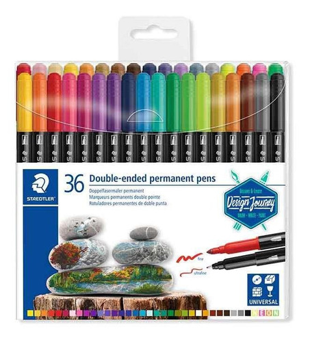 Marcador Doble Punta Permanetes X 36 Staedtler