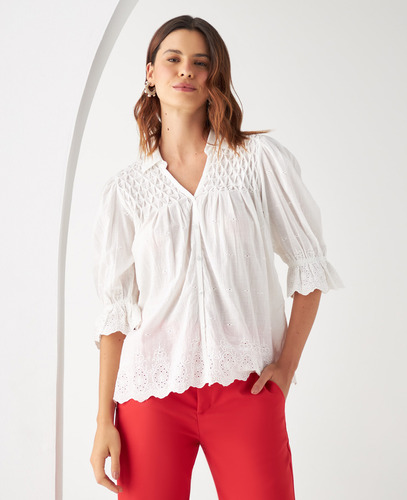 Blusa Esprit 619e208 Blanco Pur