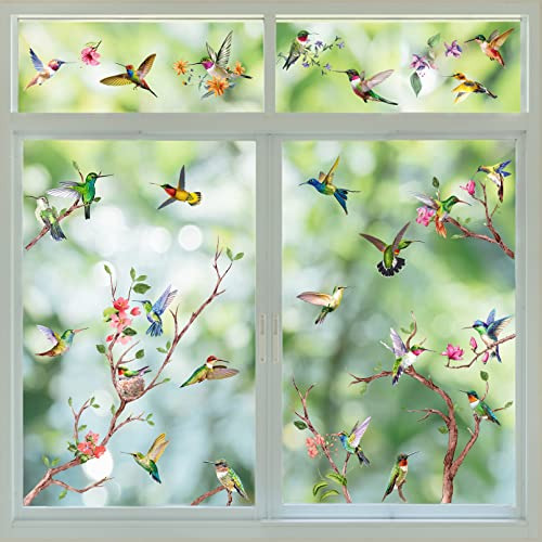 Adhesivos De Ventana De Hummingbirds De Primavera Y Ver...