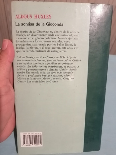 La Sonrisa De La Gioconda Aldous Huxley Mercado Libre