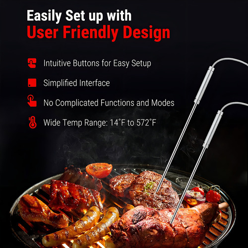 Termômetro de carne sem fio Thermopro Tp08b de 500 pés P