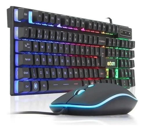 Kit Teclado E Mouse Gamer Exbom Bk-g550 Rgb 2400 Dpi
