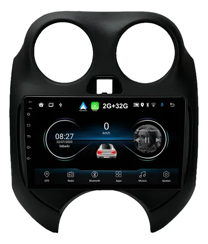 Kit Multimidia 9 Polegadas Android Nissan March Versa Preto Fosco ...