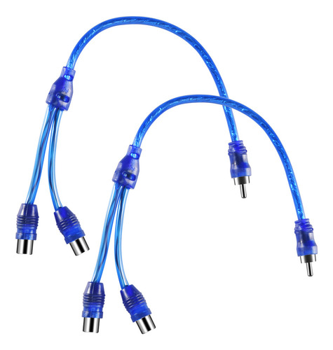 1 2 Cables Adaptadores Rca Phono Y, 1 Macho A 2 Hembras
