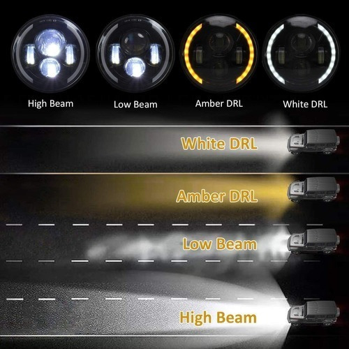 Faros Delanteros Led Ojo De Ángel Beetle Jeep 7 N