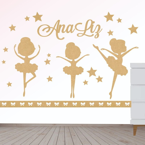 Imagem 1 de 1 de Painel Decorativo Quarto Menina Infantil Bebe Bailarinas