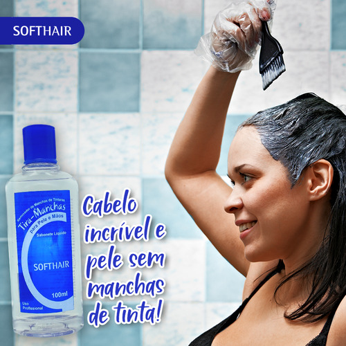 Kit Com 8 Tira Manchas Azul 100ml Softhair