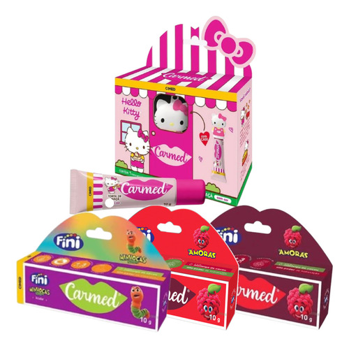 Kit Com Carmed Hello Kitty, Amora, Amora Intensa E Minhoca