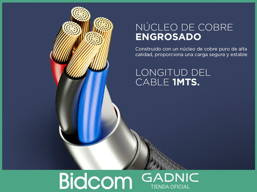 Cable Carga Rápida Gadnic 3 En 1 Usb Type C Lightning X4