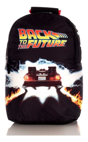 Mochila Back To The Future Original Backpack Nueva Color Negro Diseño de la tela Nylon (Hot Transfer)