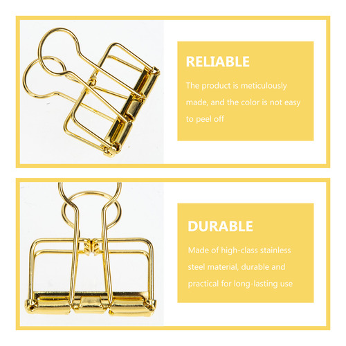 Clips Mini Clips Para Encuadernación, Clip Dorado En Forma D