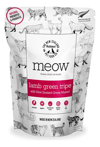 Meow Freeze Dried Cat Treats - Lamb Green Tripe With New Zea