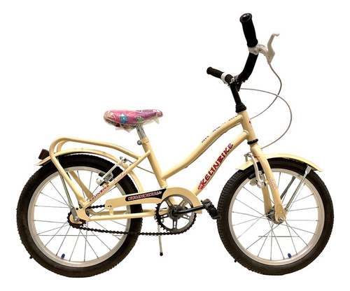 Bicicleta Paseo R16 C/canasto Y Portaequipaje Niña Crema