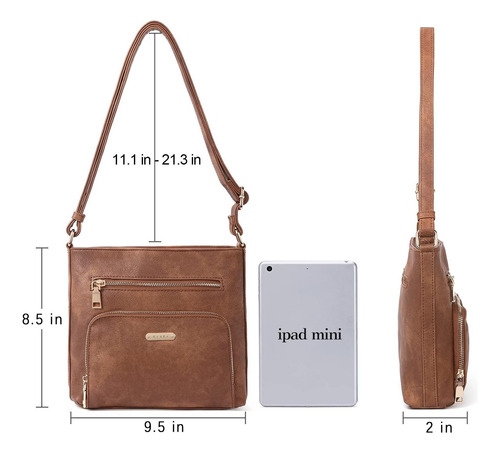 Cluci Bolso Cruzado Para Mujer Bolso Con MĂșltiples Bolsillos