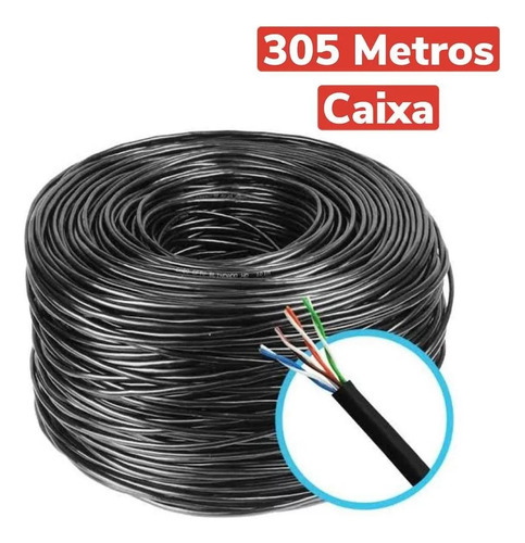 Cabo Cftv Rede Cat5e Utp 4 Pares Caixa 305 Metros Nfe