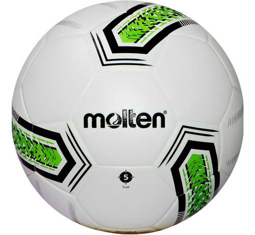 Balón Futbol Molten F5y1400 #5 Laminado Color Blanco/verde