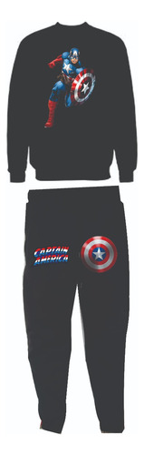 Conjuntos Sudadera Cr Y Jogger Capitan America