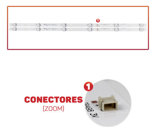 Kit 2 Barras De Led Compatível Com Tv Ptv32n87sa Ptv32n87