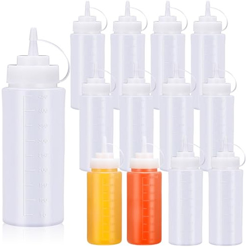 Botellas De Plástico De 12 Piezas Para Condimentos Con Tapa 